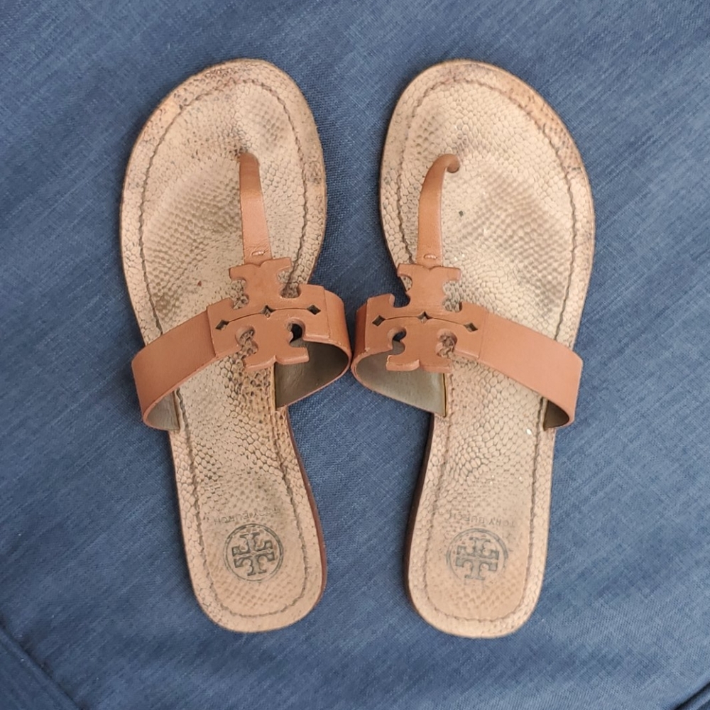 Tory Burch leather camel sandals 7